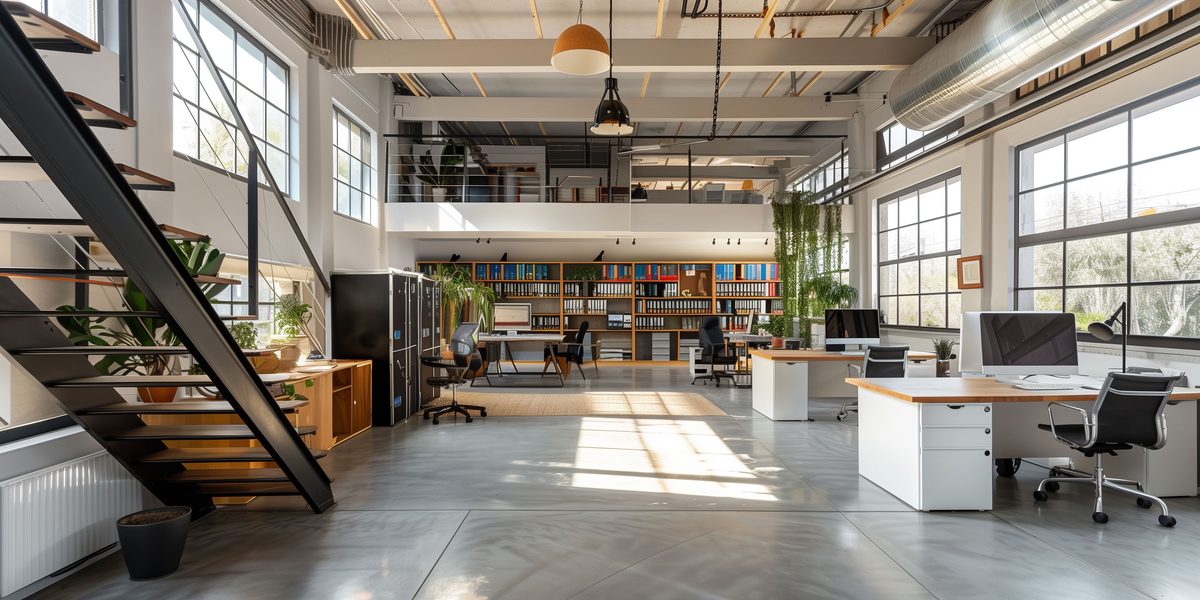 Open space de bureaux aménagé